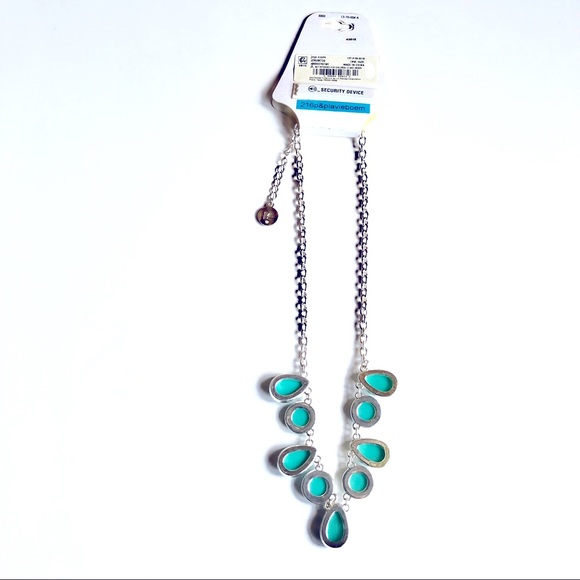 NEW LIZ CLAIBORNE Turquoise Necklace 18” - Picture 6 of 14